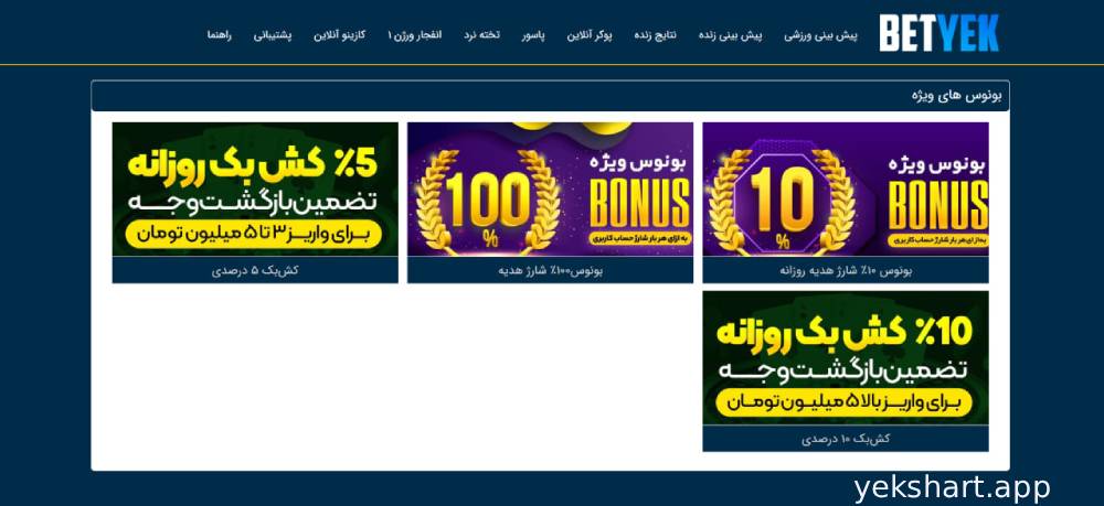 بونوس ‌ها و جوایز ویژه در سایت یک بت